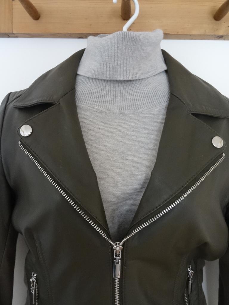 Arma groen leren jack mt xs  - z.g.a.n, Verzenden, Arma, Zo goed als nieuw, Jasje