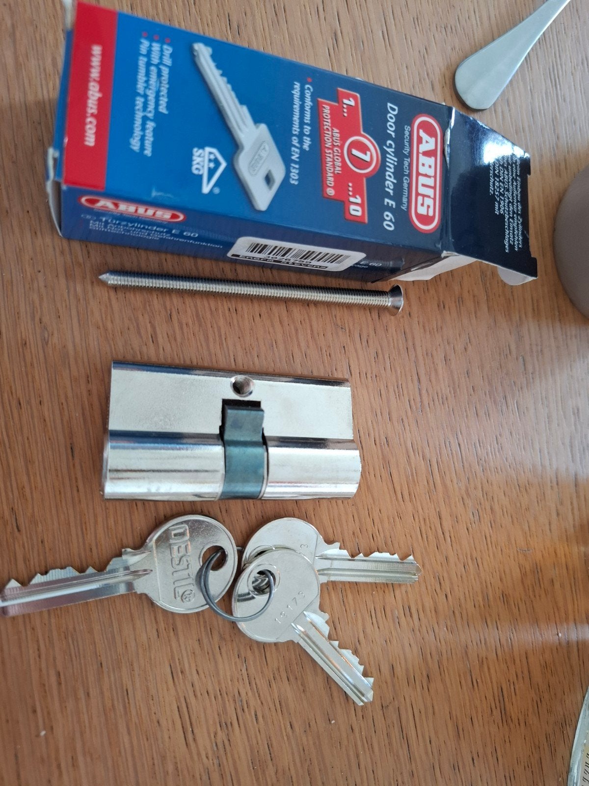 ABUS Deurcilinder E 60 met 3 sleutels, Ophalen of Verzenden, Nieuw, Overige materialen, Slot