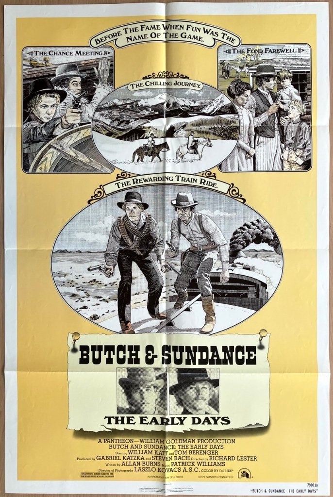 Butch and Sundance (1979) - Originele filmposter, Ophalen of Verzenden, Zo goed als nieuw, A1 t/m A3, Film en Tv