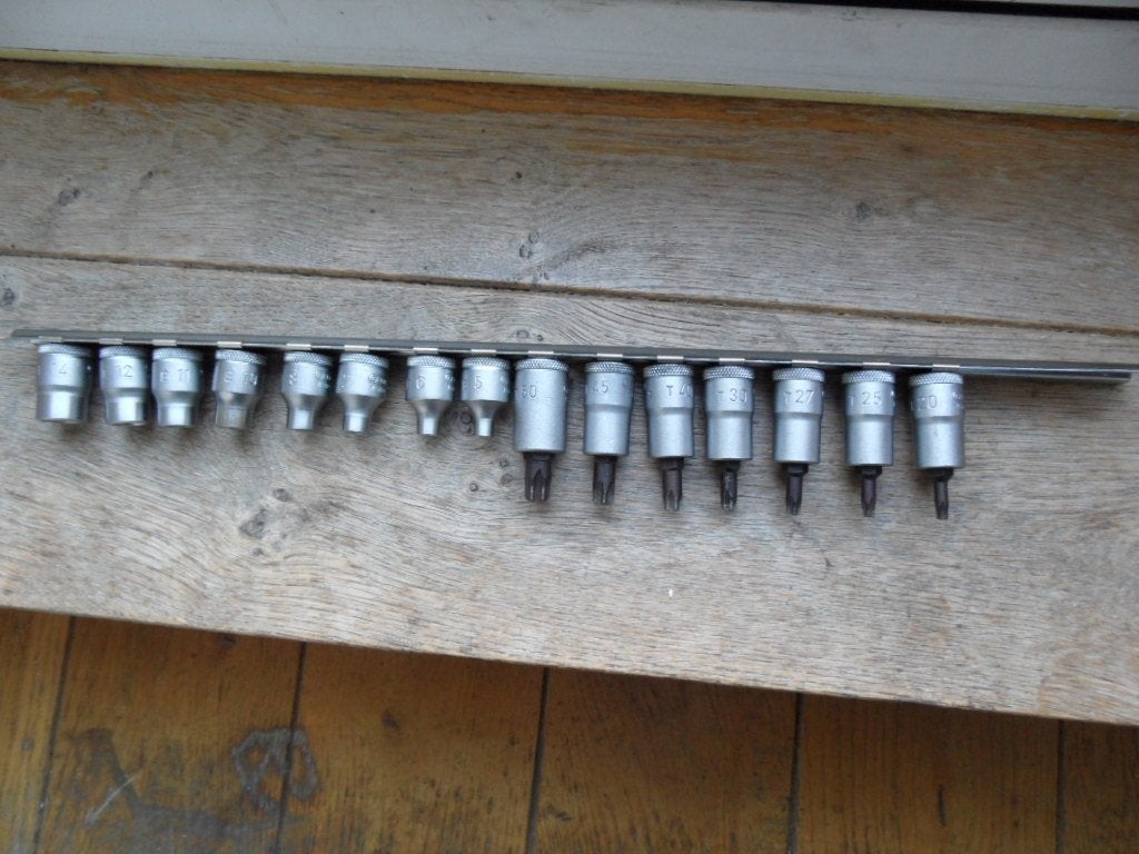 GEDORE ITX 30 TX-30 torx doppen in- uitwendig 3/8 15 st rail, Ophalen of Verzenden, Zo goed als nieuw