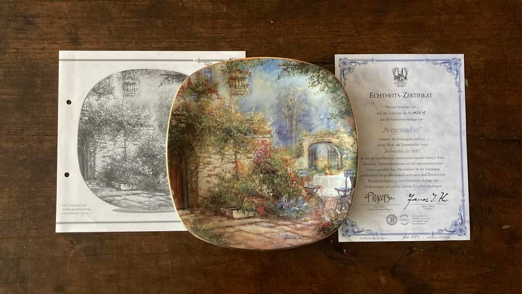 Wandbord morgenzauber Janez I.Knez certifaat Paradies Stille, Antiek en Kunst, Antiek | Wandborden en Tegels, Ophalen of Verzenden