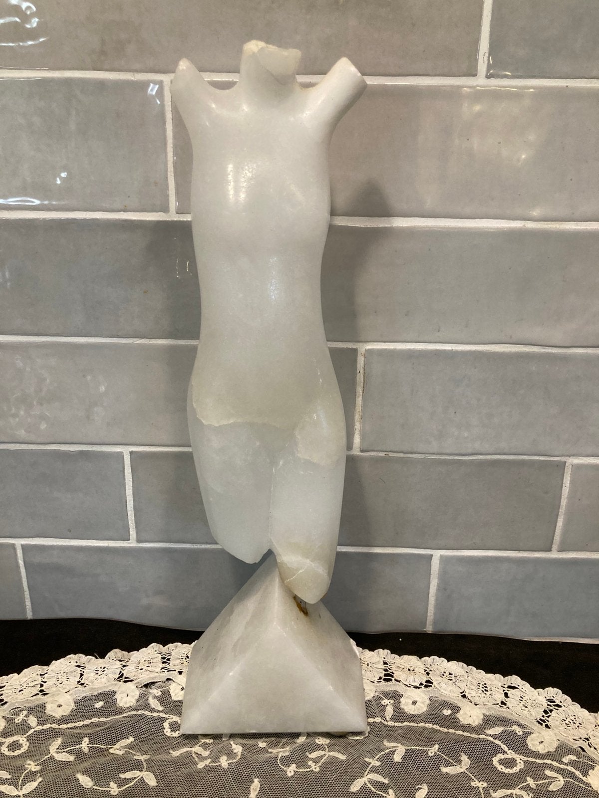 Albasten beeld, torso vrouw (090626), Ophalen of Verzenden, Zo goed als nieuw, Mens