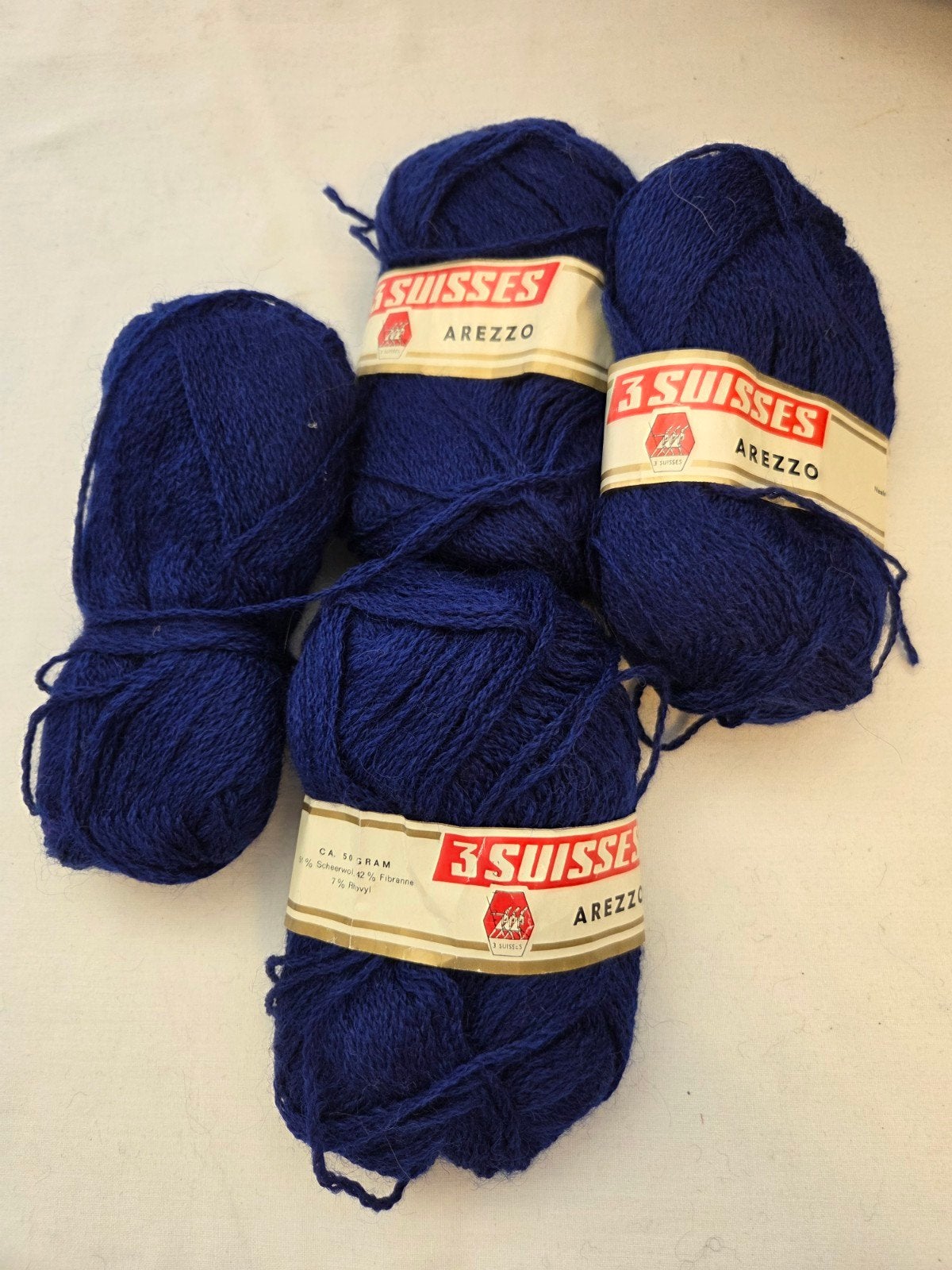 3 Suisses Arezzo Donkerblauw Wol/Fibranne/Rhovyl Garen, Ophalen of Verzenden, Nieuw, Breien of Haken, Wol of Garen