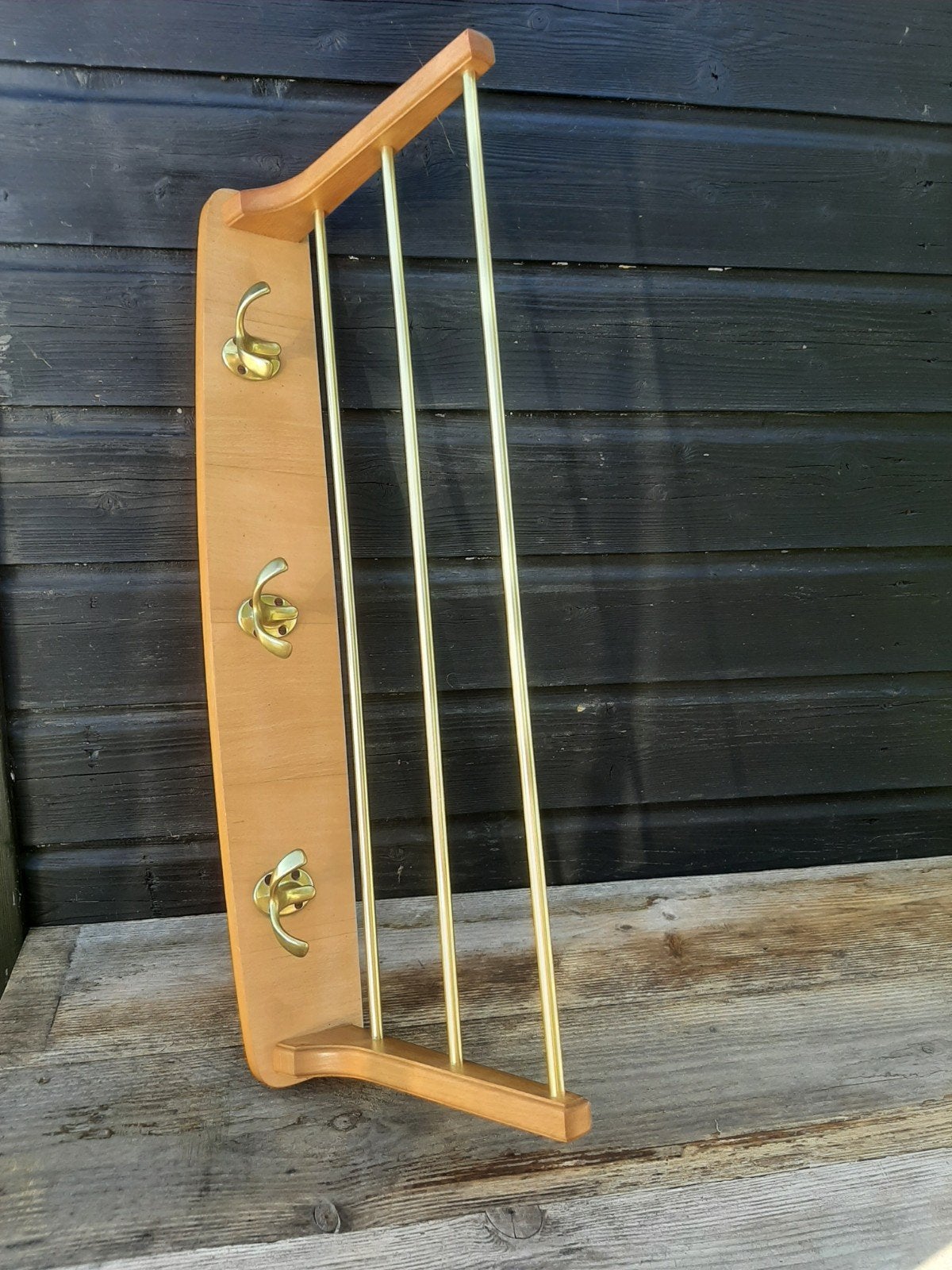 Deense Design Kapstok - (Mid Century / Hoedenrek / 60's), Ophalen of Verzenden, Hout, Wandkapstok, Minder dan 100 cm