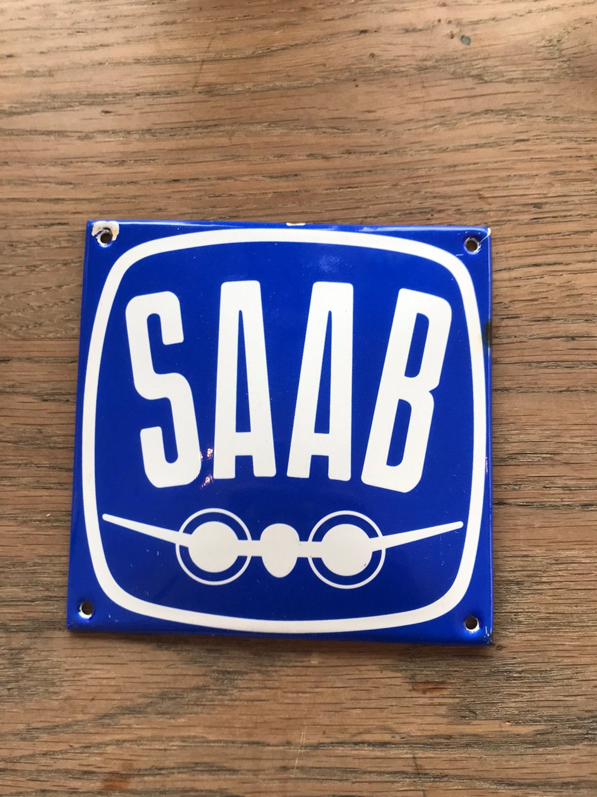 SAAB emaille reclamebord, Verzamelen, Ophalen of Verzenden, Gebruikt, Reclamebord