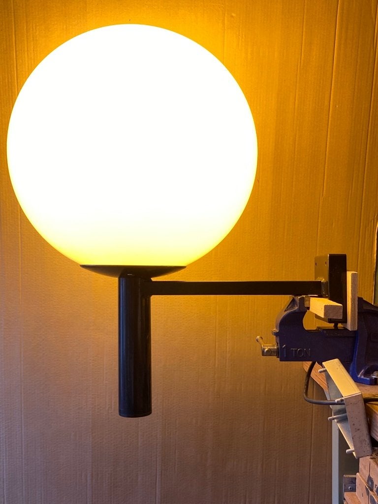 buitenlamp bolvormig Philips projectarmatuur, vintage 1970, Ophalen, Overige materialen, Gebruikt, Wandlamp