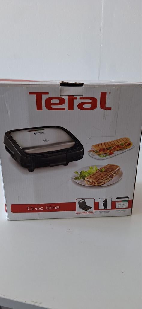 Nieuwe Tefal Croc Time Paninimaker - Perfect voor tosti's!, Uitneembare platen, Nieuw, Ophalen of Verzenden, Tefal, BP 30046, 69131 Ecully Cedex, France