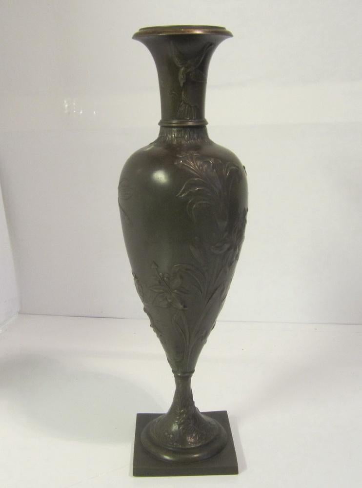 Antieke art nouveau vaas August De Wever, brons, Antiek en Kunst, Antiek | Koper en Brons, Verzenden