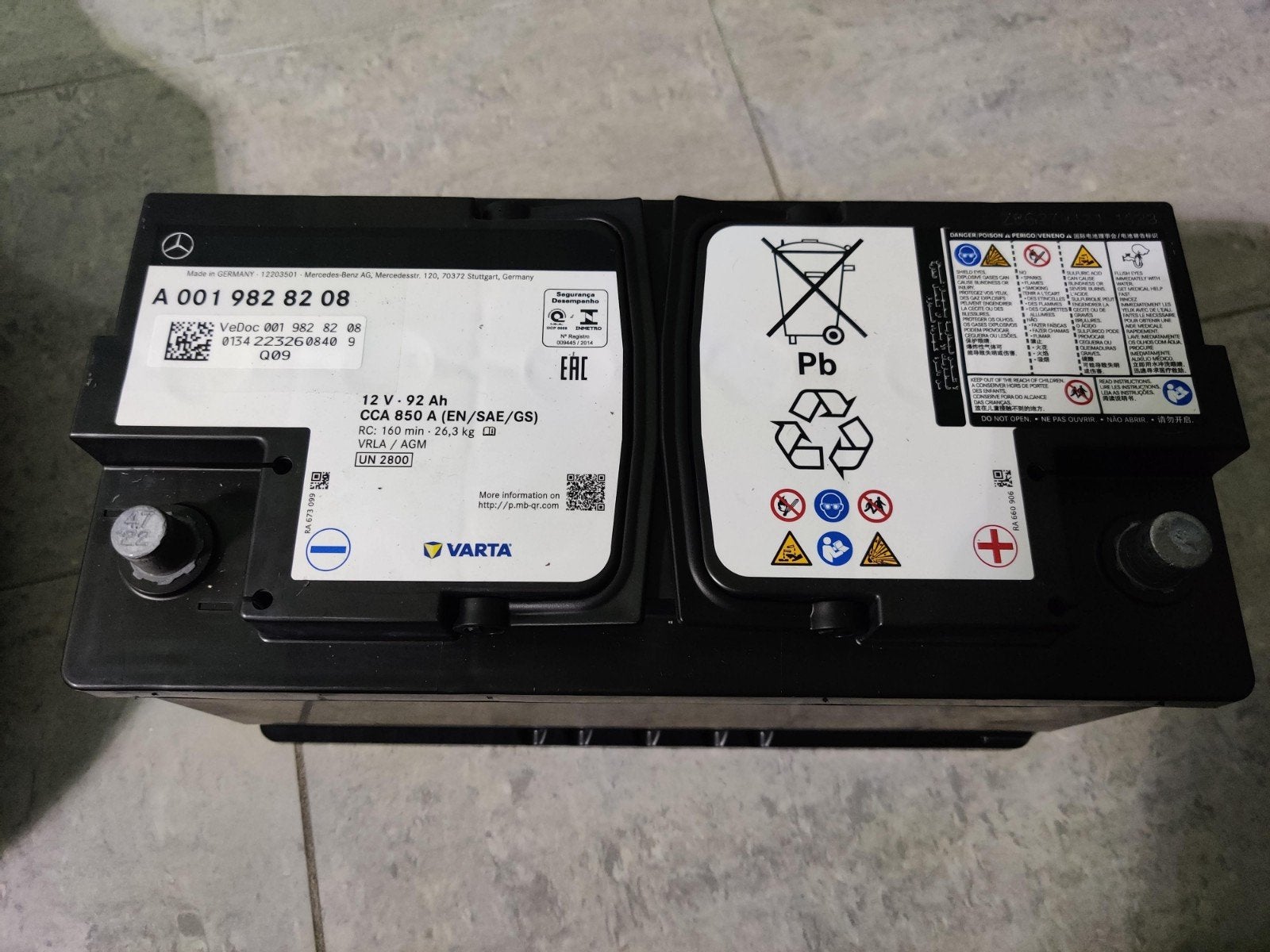 Mercedes-Benz VARTA Accu 12V 92Ah A0019828208, Ophalen, Nieuw, Mercedes-Benz