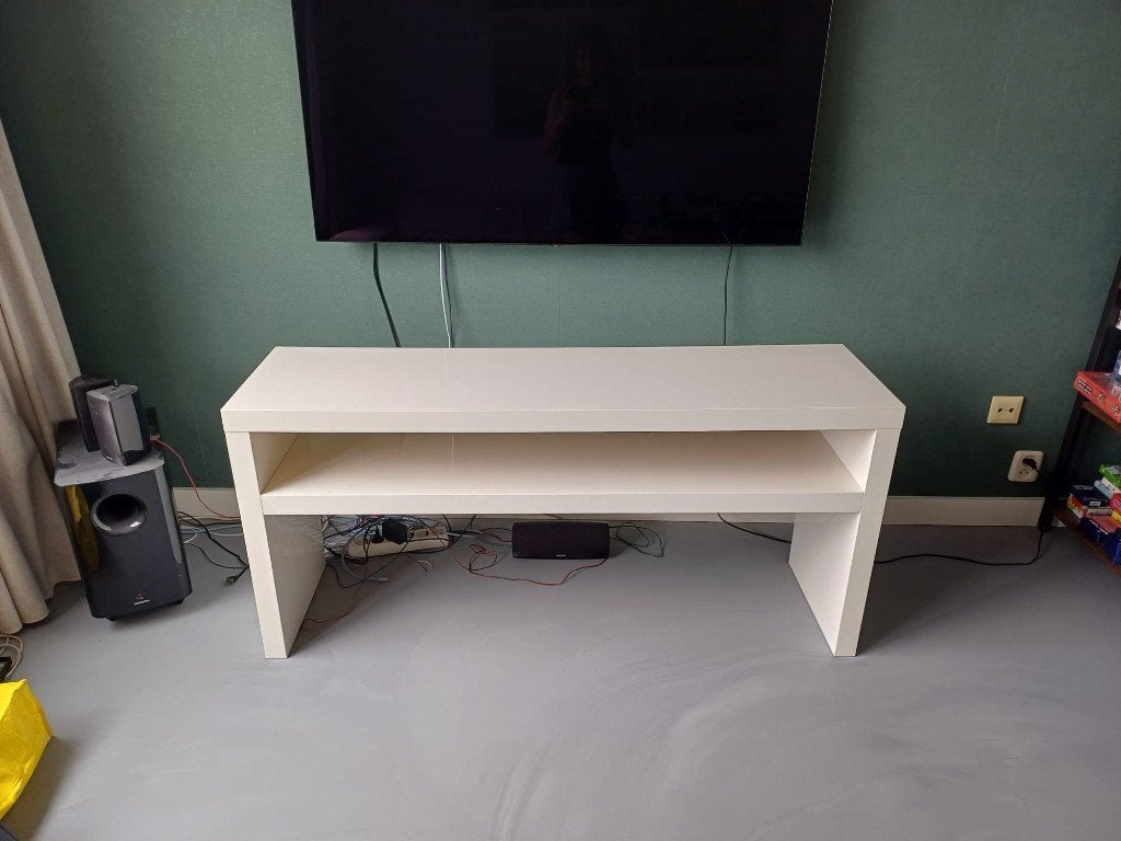 Wit TV meubel, Ophalen, Gebruikt, 100 tot 150 cm, Minder dan 100 cm