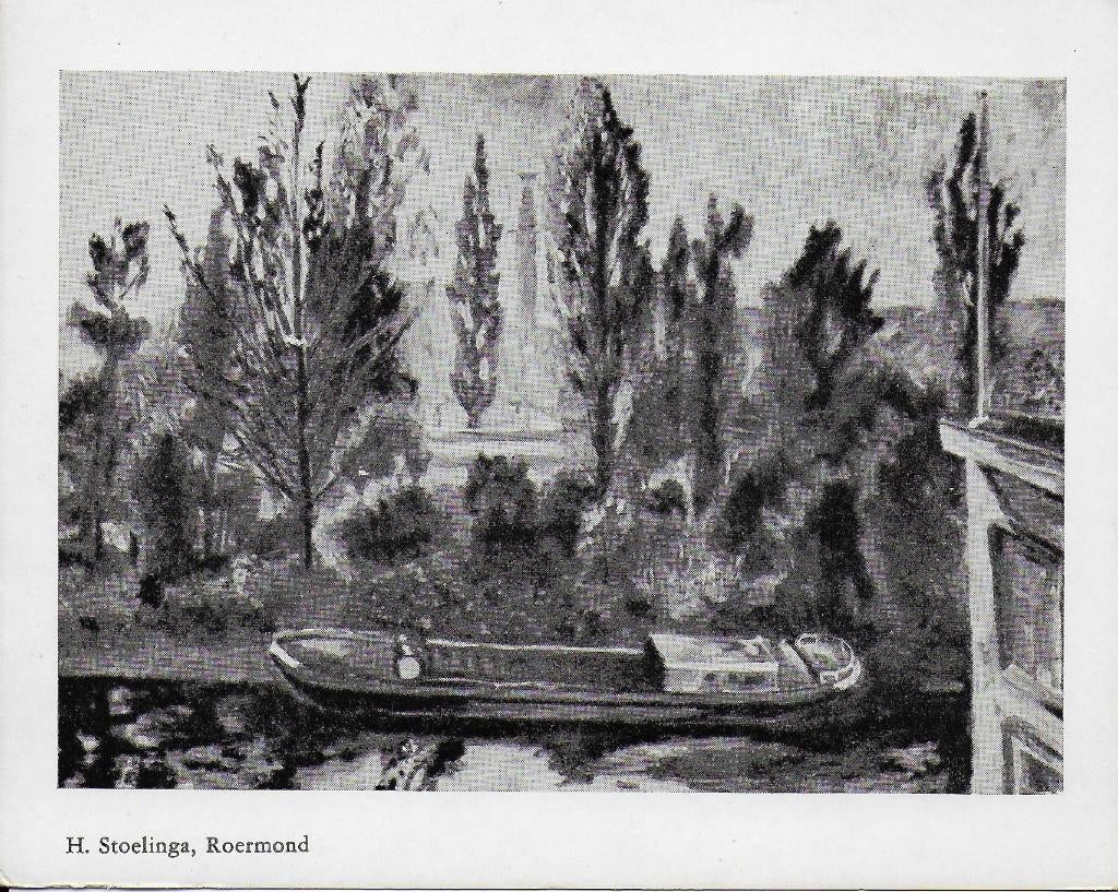 Y33 kaart schilderij v/d maand h stoelinga roermond, Verzamelen, Ophalen of Verzenden, 1980 tot heden, Ongelopen, Overige thema's