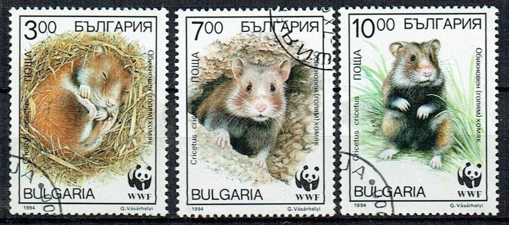 Bulgarije 1994 WWF Muizen knaagdieren, Postzegels en Munten, Verzenden, Gestempeld, Dier of Natuur