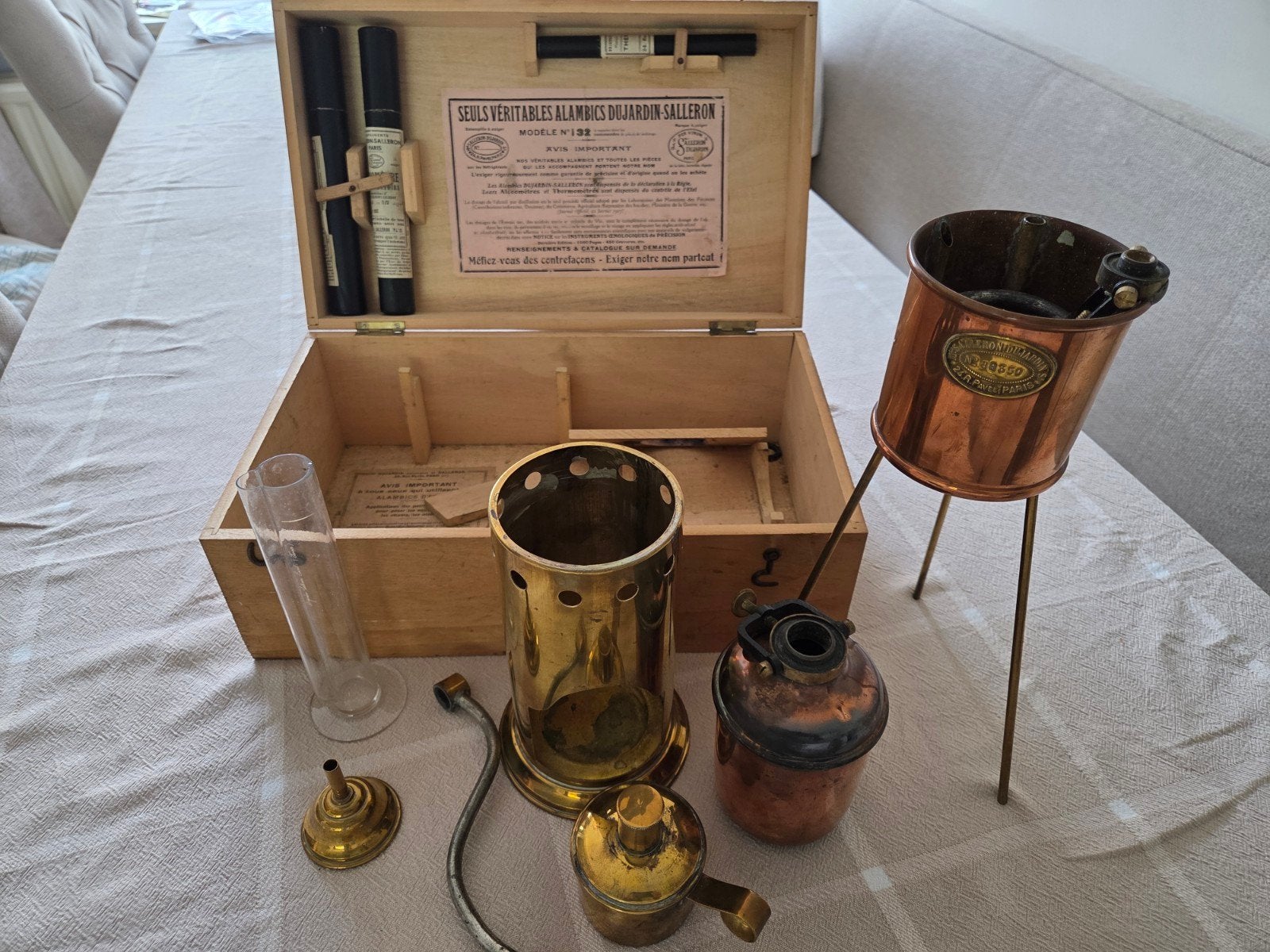 Antieke Dujardin-Salleron Alambic Distilleerderij Set, Ophalen of Verzenden