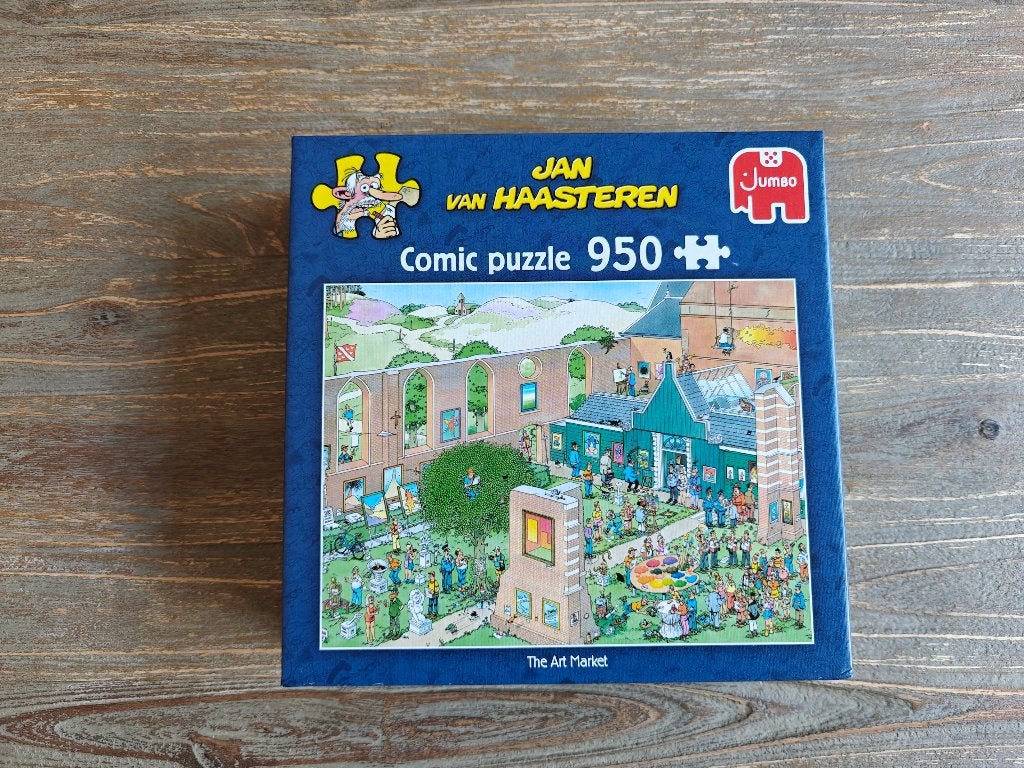 Jan van Haasteren Comic puzzle 950 stukjes The Art Market, Ophalen of Verzenden, 500 t/m 1500 stukjes, Zo goed als nieuw, Legpuzzel