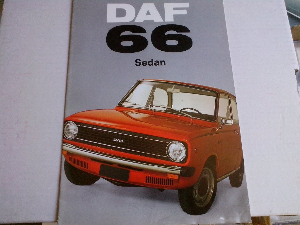 DAF 66 Sedan brochure folder 1972 1973 Nederlands of Duits, Ophalen of Verzenden, Zo goed als nieuw, Overige merken