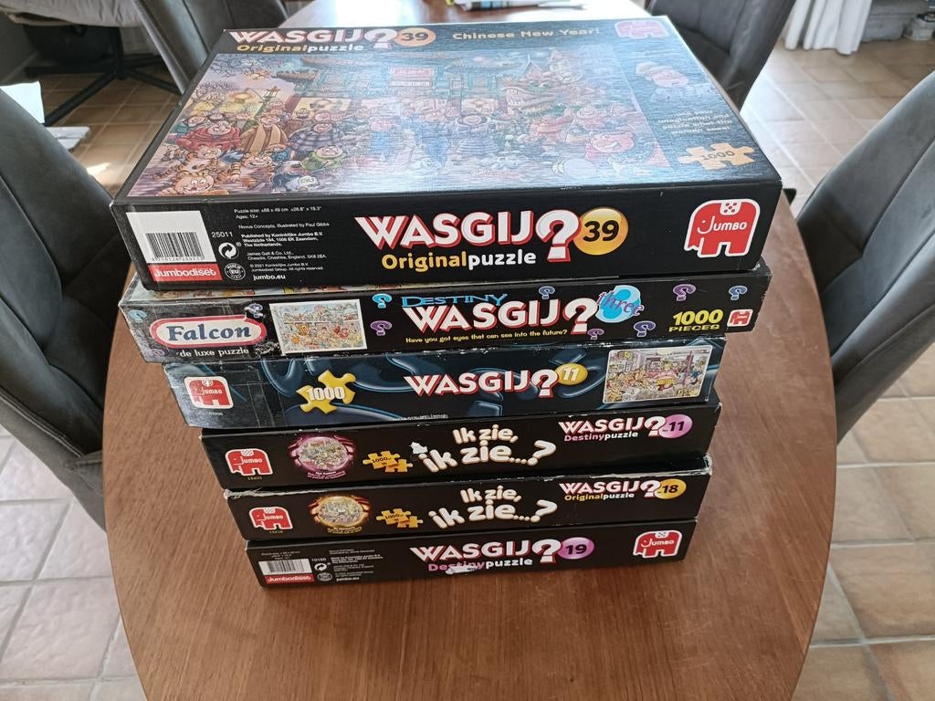 Wasgij Puzzels - Compleet, 1 met 1 ontbrekend stukje, Ophalen, 500 t/m 1500 stukjes, Gebruikt, Legpuzzel