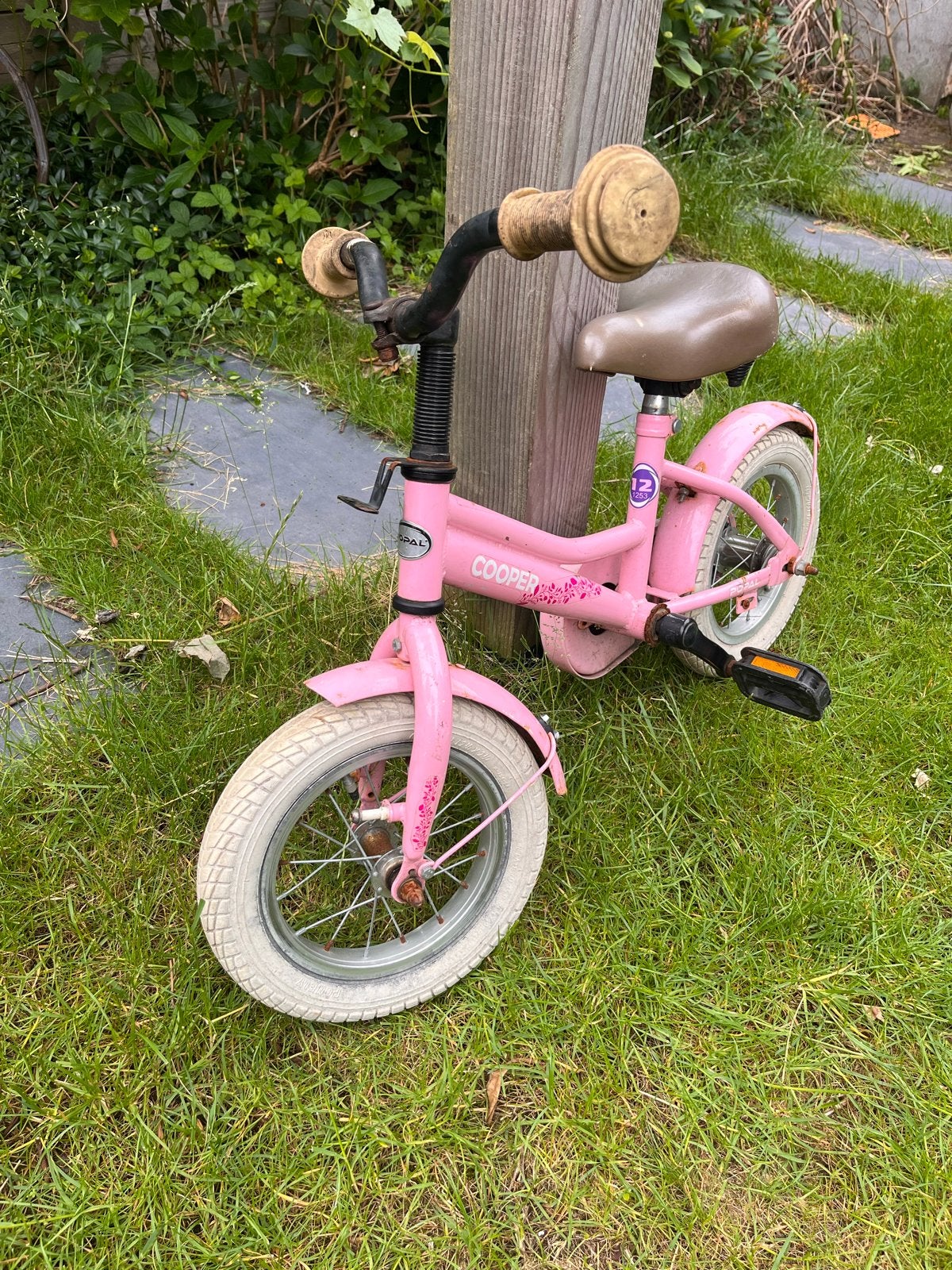 Popal Cooper 12 inch roze meisjesfiets, Ophalen, Gebruikt, Terugtraprem, Minder dan 16 inch