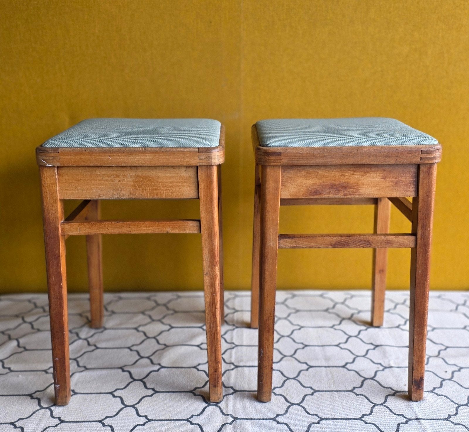Vintage Krukken met Opbergruimte - Nieuwe Stoffering, Gebruikt, Onbekend, Ophalen of Verzenden, Onbekend