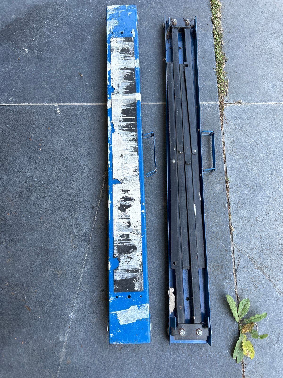 2 ijzeren inklapbare schragen - 100cm breed, Ophalen, Gebruikt, 70 tot 120 cm, Inklapbaar