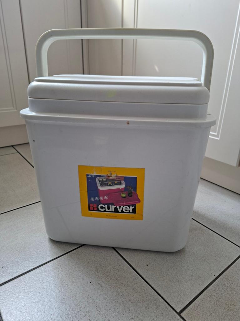 Vintage Curver koelbox met snijplank, Caravans en Kamperen, Koelboxen, Ophalen, Gebruikt, Koelbox, Koelelement