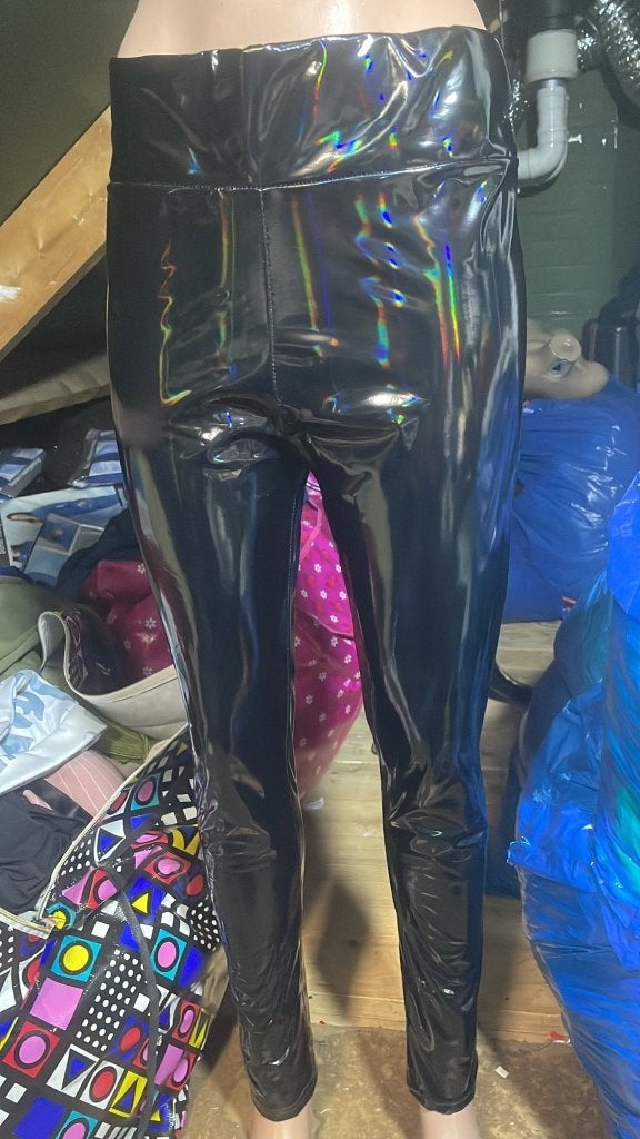 Nieuwe Zwarte Dames Lak Leggings / Wetlook Broek – Maat L, Zwart, Maat 42/44 (L), Nieuw, Ophalen of Verzenden