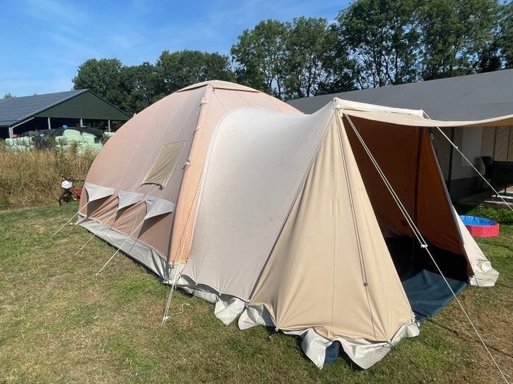 Karsten 380 oppomp tent + comfort luifel + afsluitwand, Ophalen, Gebruikt, Tot en met 6