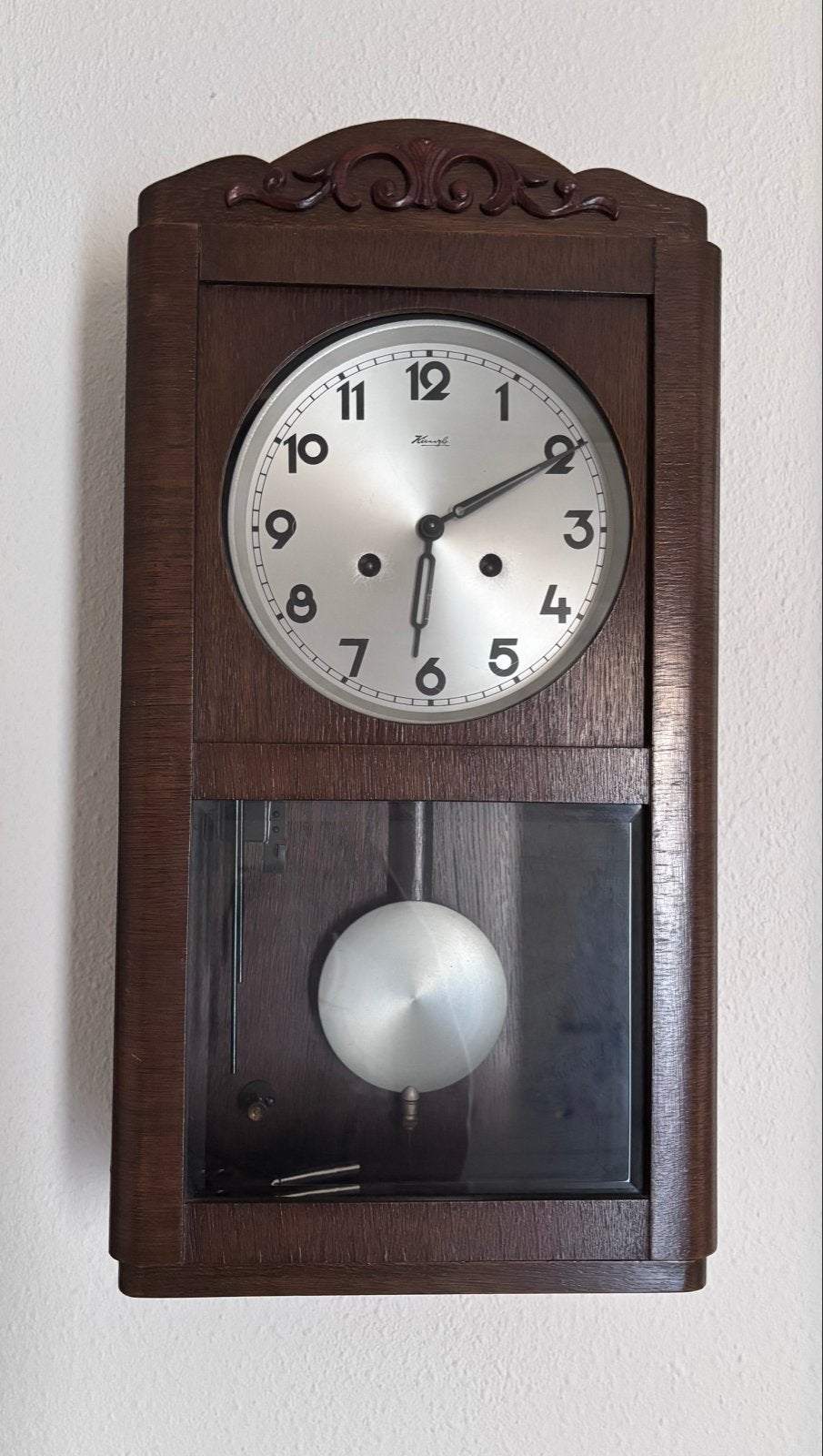 Vintage Kienzle wandklok met slinger, Antiek en Kunst, Ophalen of Verzenden