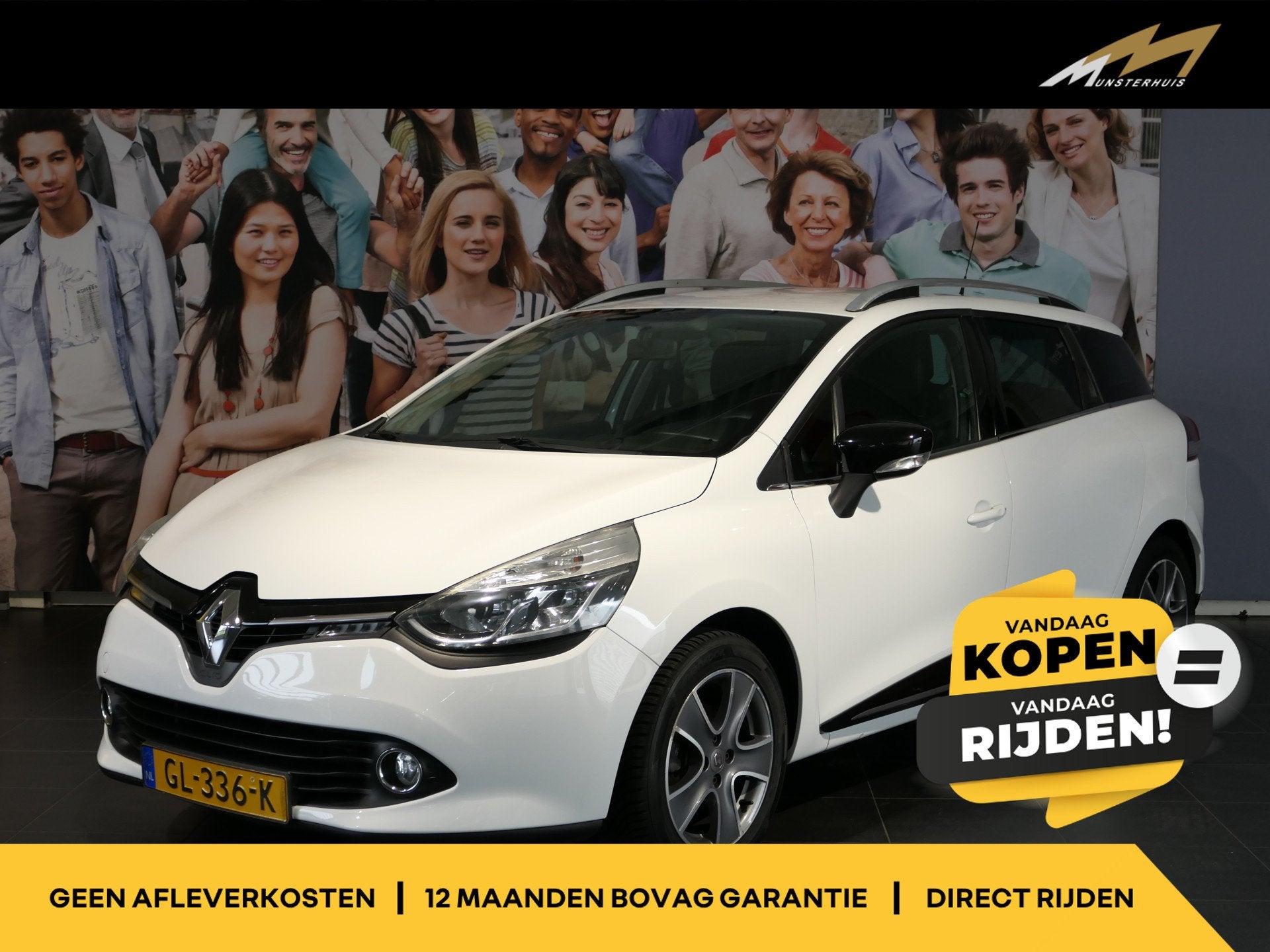 Renault Clio Estate 0.9 TCe Night&Day - Trekhaak - Allseason, Stof, Zwart, Wit, Origineel Nederlands
