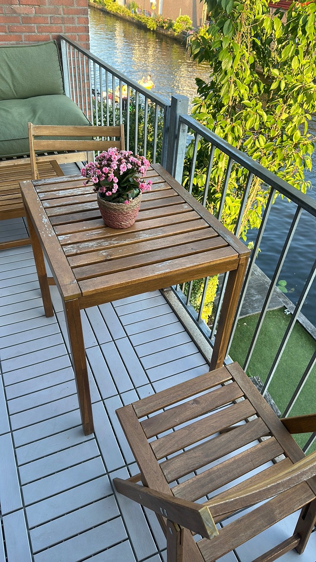 Mooi houten balkonsetje ikea, Ophalen, Gebruikt, Hout, 2 zitplaatsen