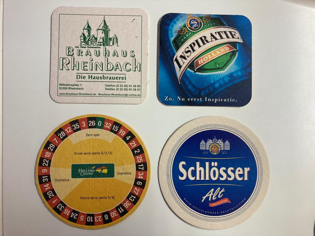 div. bierviltjes - Duits en Nederlands - 4 stuks, Ophalen of Verzenden, Nieuw, Viltje(s), Overige merken