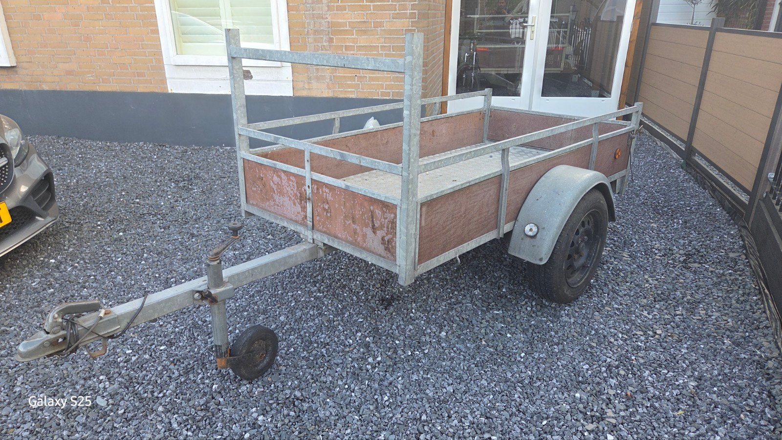 Stevige aanhanger met hoge reling 1x2 m, Ophalen of Verzenden, Gebruikt