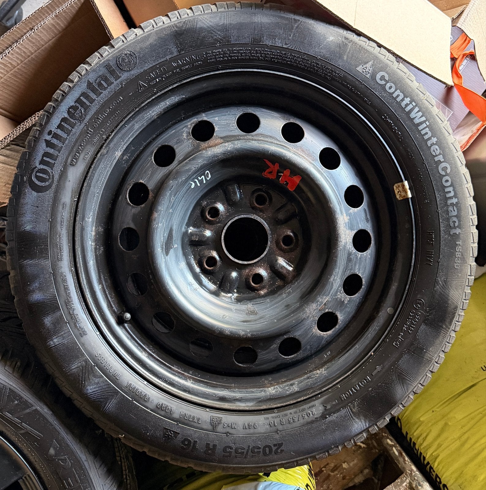 Continental ContiWinterContact 205/55 R16 op velg, Auto-onderdelen, Ophalen, Gebruikt, 16 inch, Banden en Velgen