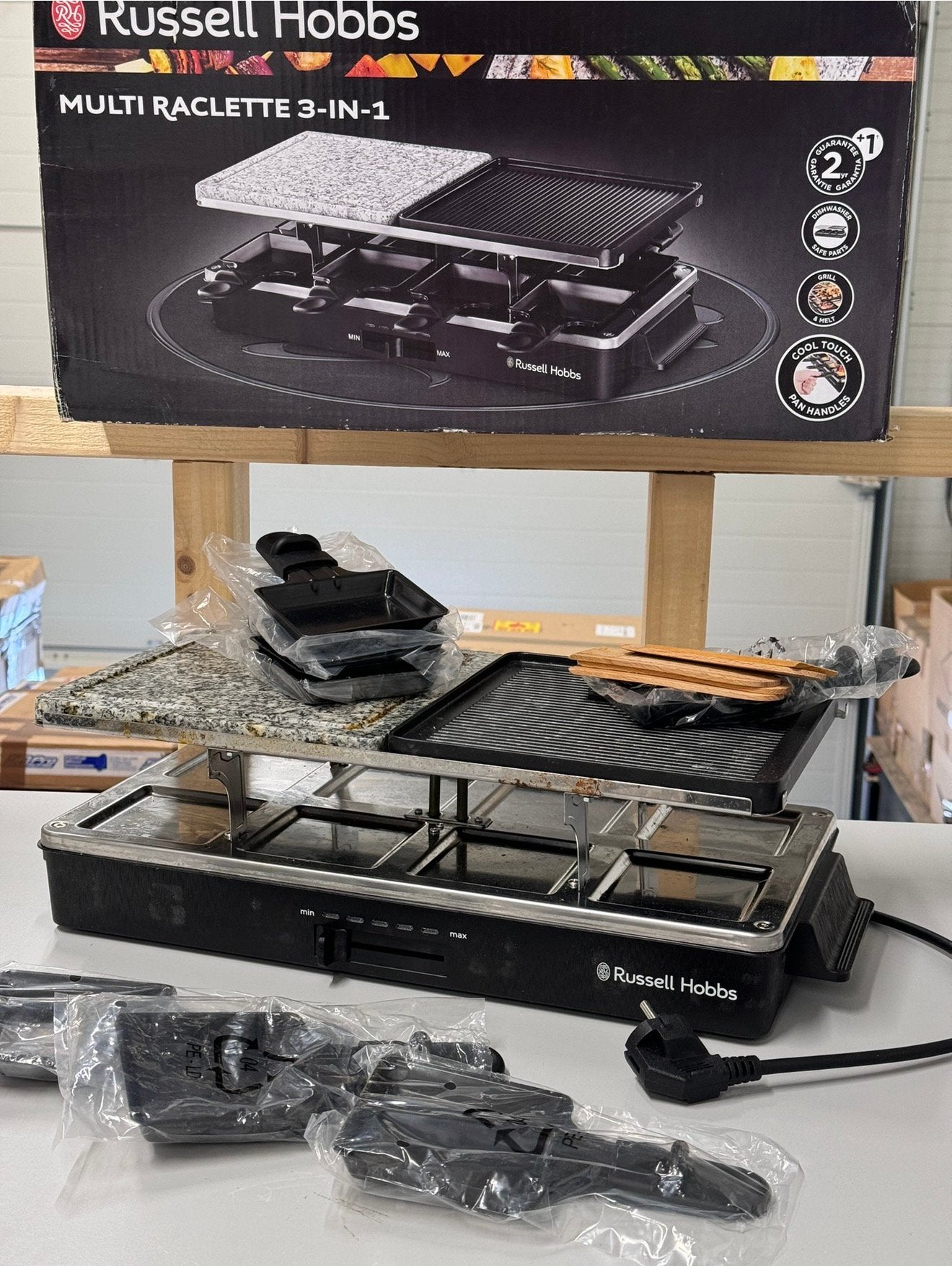Russell Hobbs Multi Raclette 3-in-1 8 personen gourmetstel, 8 personen of meer, Ophalen of Verzenden, Zo goed als nieuw, H