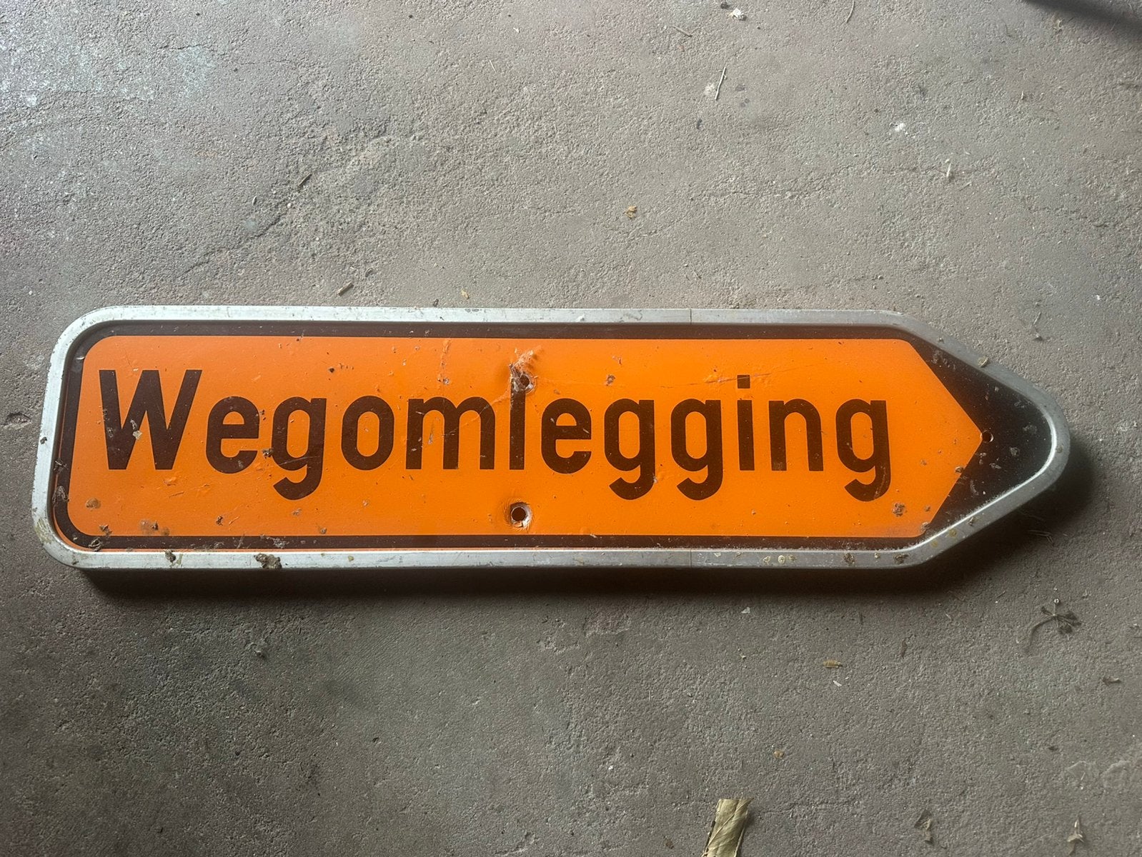 Mancave Vlaams verkeersbord WEGOMLEGGING, Ophalen of Verzenden, Gebruikt, Auto's