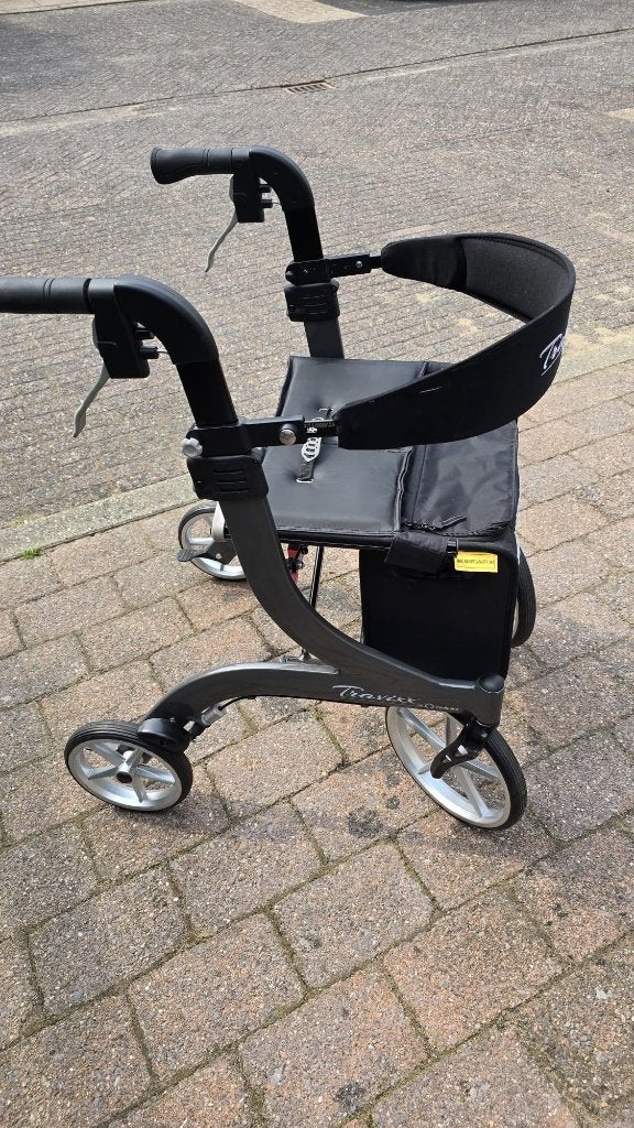 Rollator Travixx Deluxe Gun Metal Grey S, Ophalen, Opvouwbaar, Zo goed als nieuw