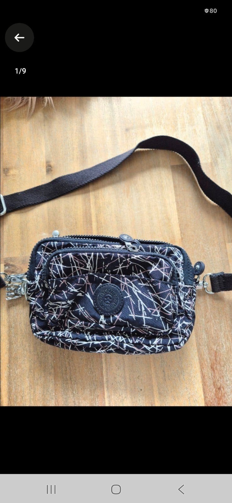 kipling😊navy schoudertas/heuptas met 3 ritsvakken, Ophalen of Verzenden, Nieuw, Blauw, Kipling