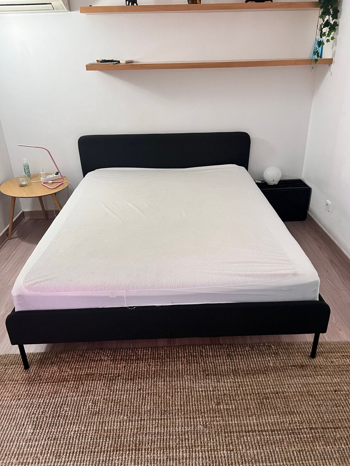IKEA SLATTUM bed 160x200 + VESTERÖY matras, Ophalen, Gebruikt, Tweepersoons, 140 cm