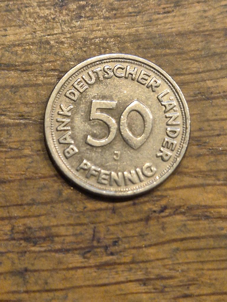 Duitsland - 50 Pfennig 1949 J, Verzenden, Duitsland, Losse munt