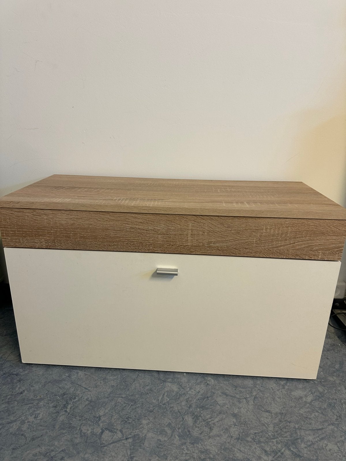 Ladekastje met 2 lades, hout en wit, Huis en Inrichting, Kasten | Ladekasten, Ophalen, Gebruikt, 1 of 2 laden, 50 tot 100 cm