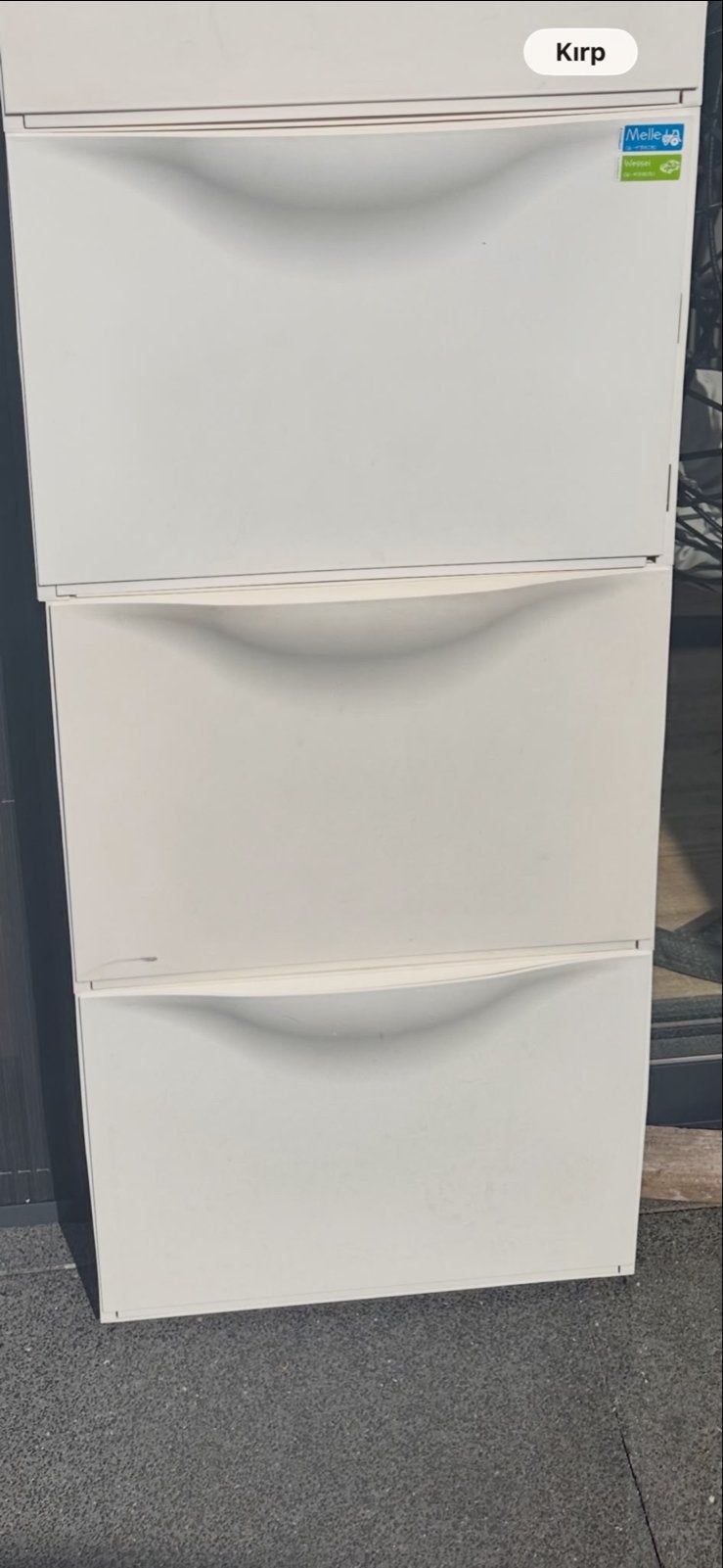 Ikea witte schoenenkast met 3 vakken, Ophalen, Gebruikt