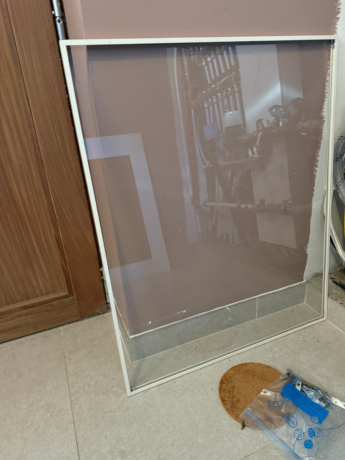 Orginele BARTH-lijst wit 80x65cm met passe-partout, Ophalen, Gebruikt, Met glas, 65 cm