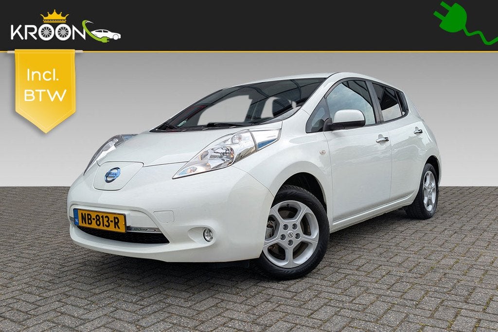 Nissan Leaf Acenta 30kWh SOH 72% Comfort Pack (bj 2017), Auto's, Nissan, Gebruikt, Wit, Origineel Nederlands, Grijs