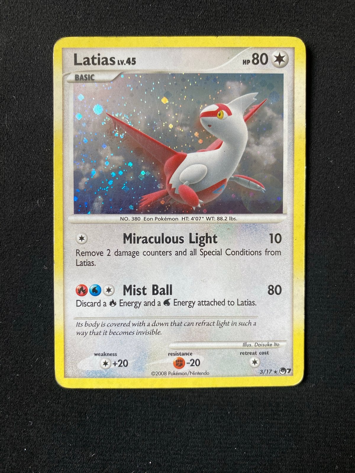 Latias LV.45 Holo-Swirl 3/17 (2008), Verzenden, Gebruikt, Losse kaart, Foil