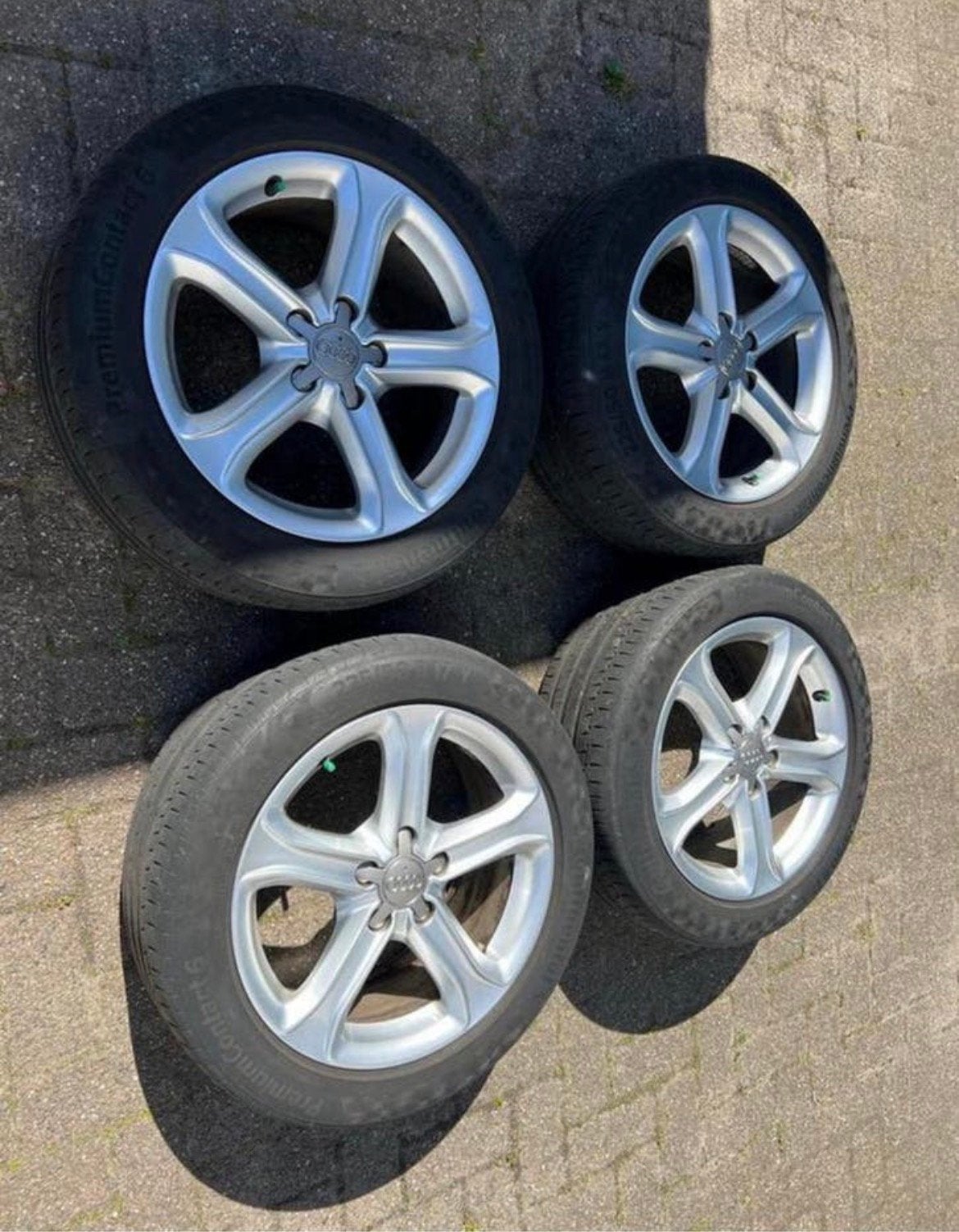 Wielen met banden - Audi - 17 inch 5x112- Zomerbanden, Ophalen of Verzenden