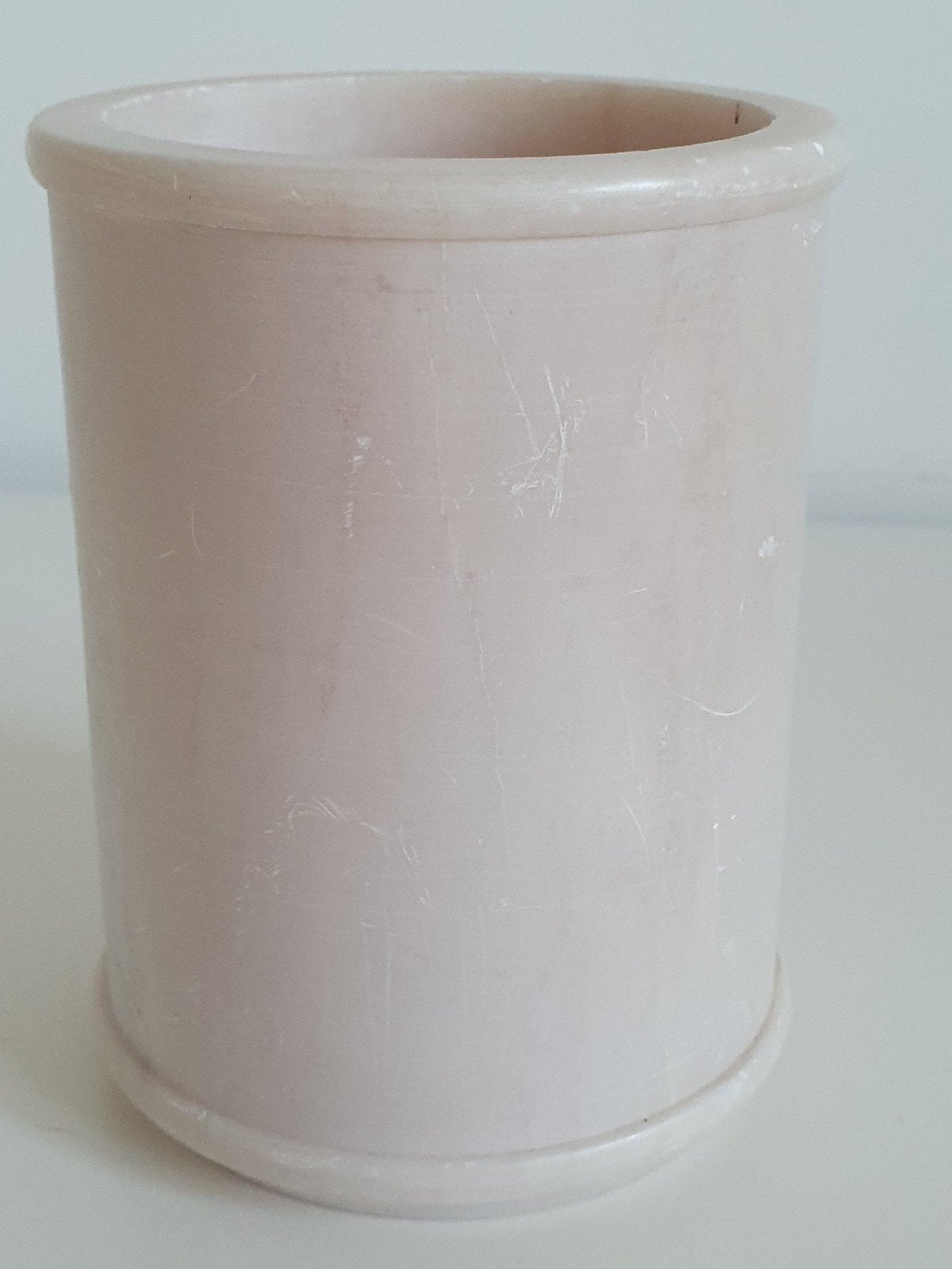 Marmeren (crèmekleurig/ roze ) houder 10 cm, Ophalen of Verzenden, Nieuw