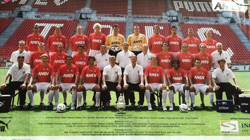 FC Utrecht 2003/2004 poster, Verzamelen, Sportartikelen en Voetbal, Verzenden, Gebruikt, F.C. Utrecht, Poster, Plaatje of Sticker