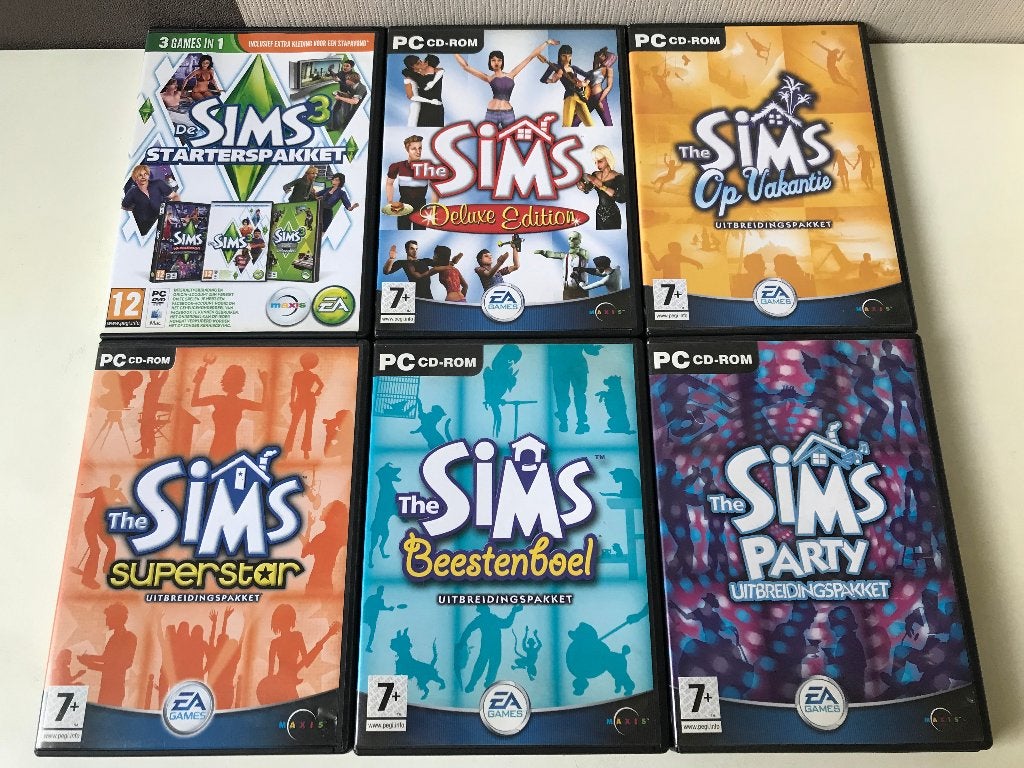 PC Game | The Sims Starter ed + Deluxe ed + Uitbreidingssets, Spelcomputers en Games, 1 speler, Ophalen of Verzenden, Zo goed als nieuw