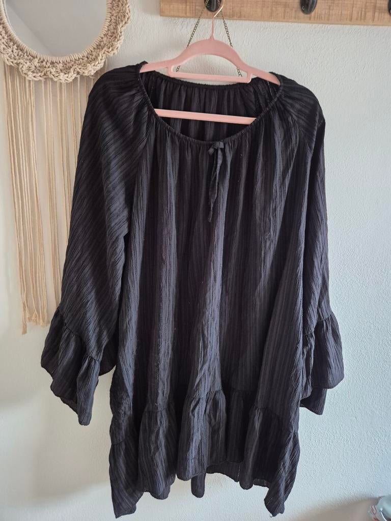 Super mooi ibiza tuniek 46 48 nieuw, Made in Italy, Zwart, Maat 46/48 (XL) of groter, Nieuw