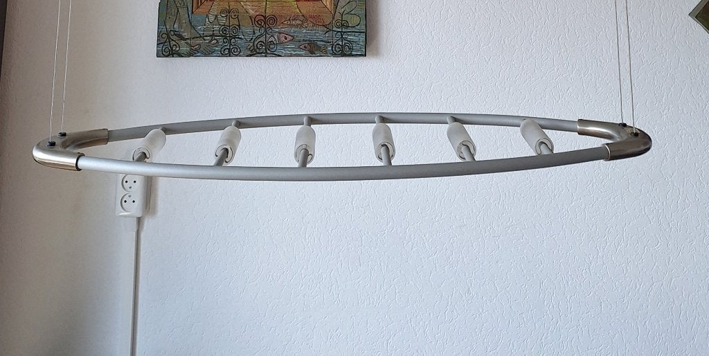 Metalen lamp in hoogte verstelbaar., Ophalen, Gebruikt, Glas, Modern