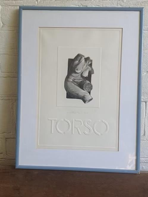 Prachtige ets naakte vrouw torso belverdere diepdruk gesign, Antiek en Kunst, Kunst | Etsen en Gravures, Ophalen